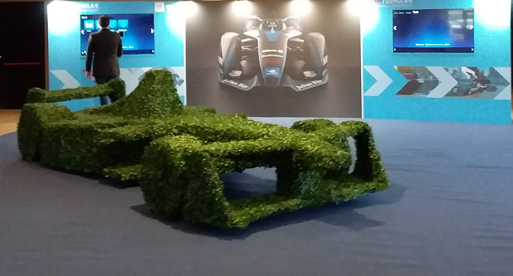 Formula E stand at the Smart Cities Forum. Uruguay FIA Conference. Photo by: Cecilia Demartini.