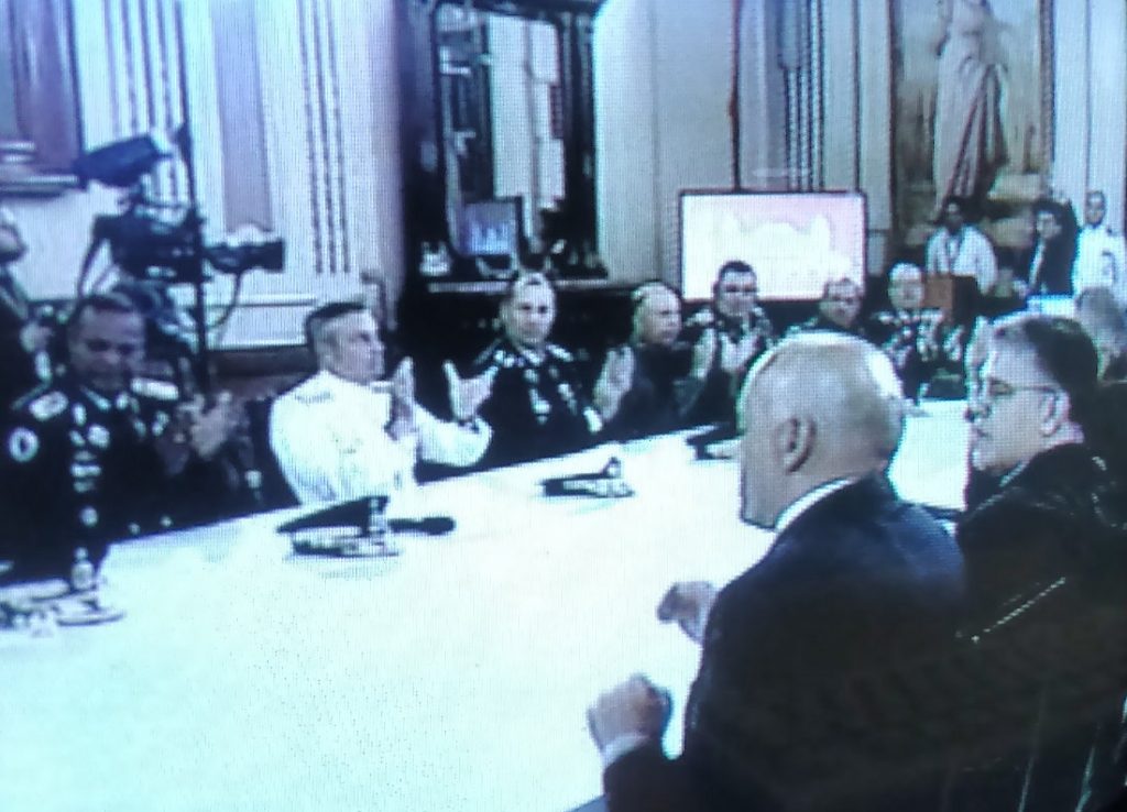 Venezuela's executive cabinet, TV-broadcast after the drone attack in Caracas.