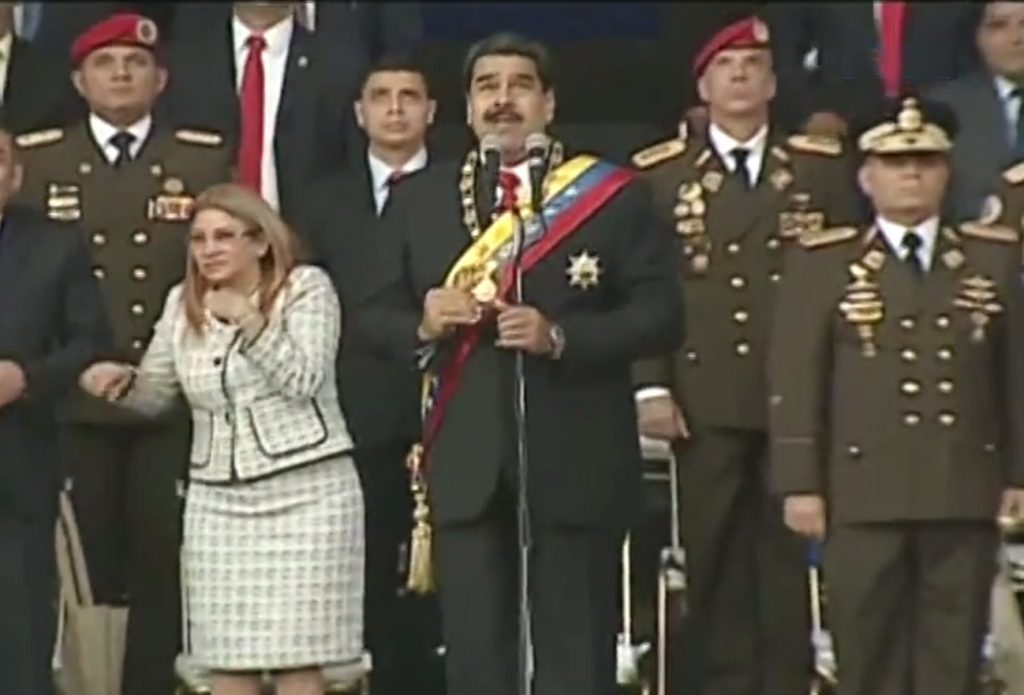 Nicolas Maduro drone attack in Caracas, Venezuela.