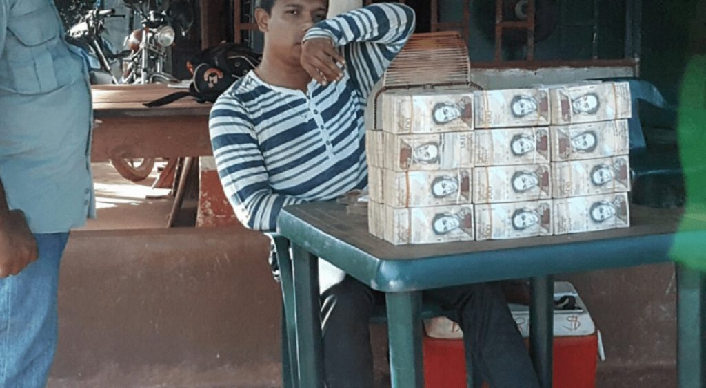 Venezuelan's Bolivar banknotes in Colombia.