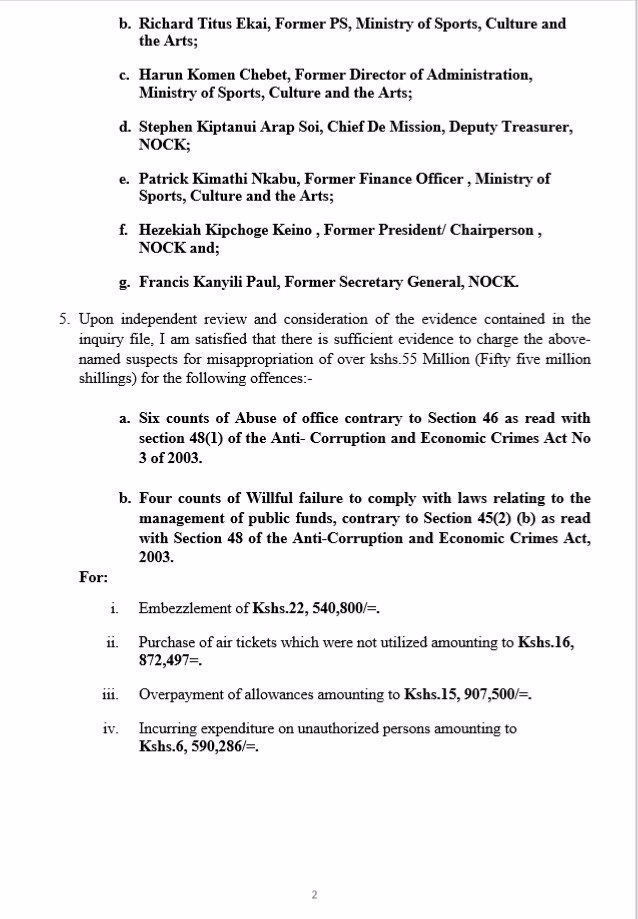 Office of the director of public prosecutions press release regarding the Rio Olympics mismanagement of funds.