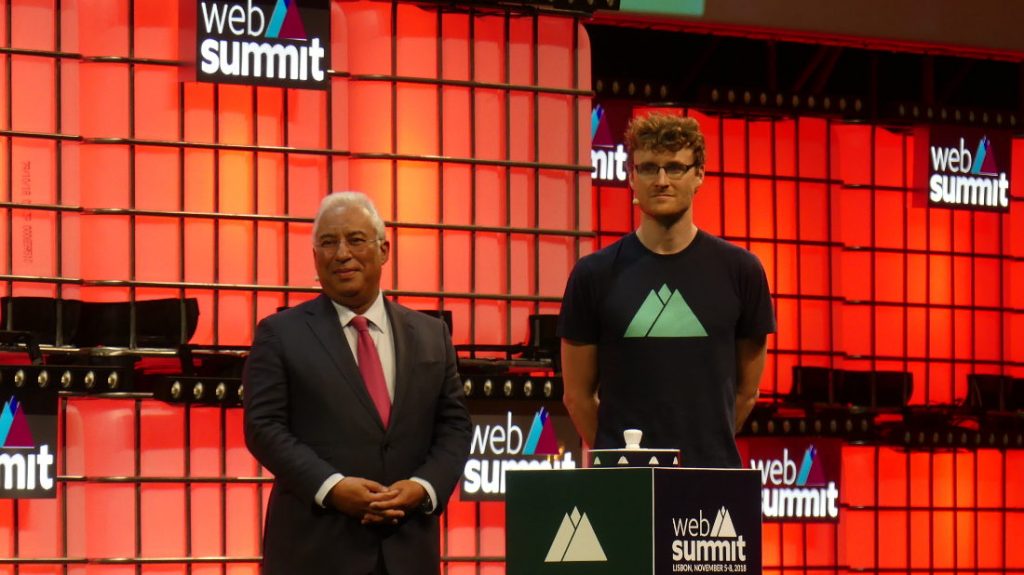 From left to right: António Costa (Portuguese Prime Minister) and Paddy Cosgrave (Web Summit co-founder). Photo by: Via News Agency.