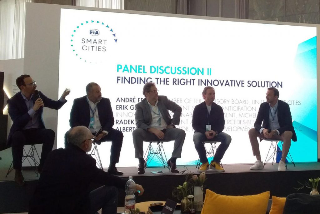 finding the right innovative solution-panel at FIA Smart Cities Forum in Rome. Photo by Cecilia Demartini.