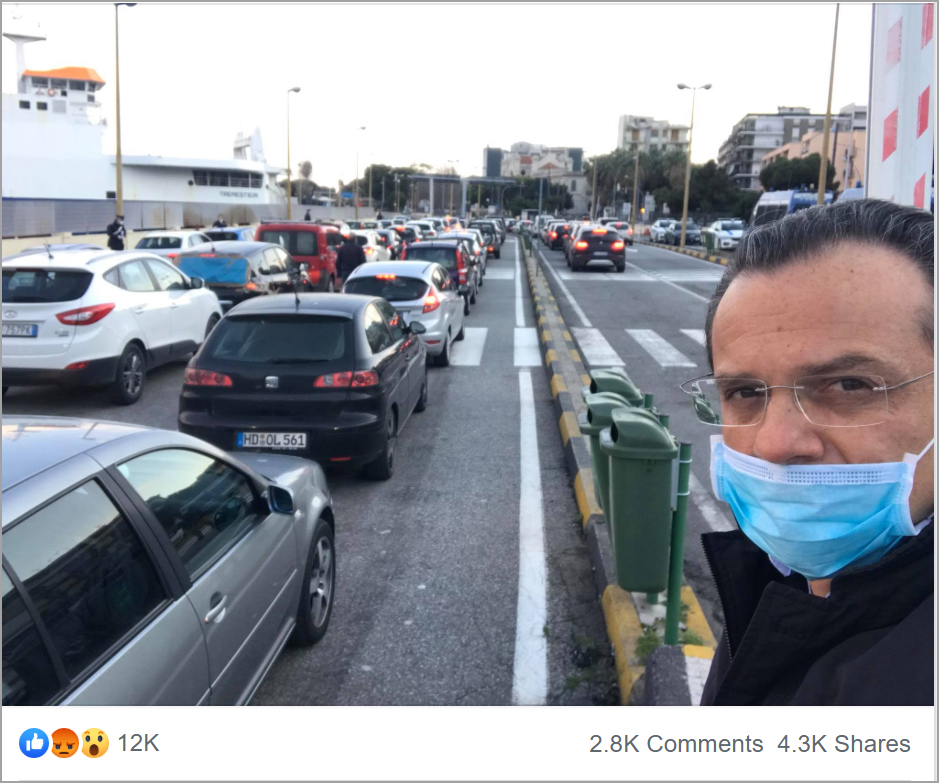 Posts by Messina Mayor Cateno De Luca have been shared thousands of times by social media users. (Photo credit: Cateno De Luca/Facebook)
